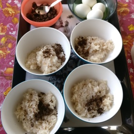 Sticky rice and roasted cumin for breakfast. Delicious!